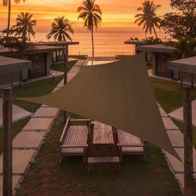 Artpuch Custom Size Brown Sun Shade Sail Triangle Canopy 185 GSM Durable Fabric UV Block Awning for Outdoor Patio Garden Backyard (Customized Ava (Color: Brown, size: 16'x17')