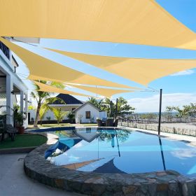 Artpuch Custom Size 5'X7'X7' Sand Sun Shade Sail Triangle Canopy 185 GSM Durable Fabric UV Block Awning for Outdoor Patio Garden Backyard (Custom (size: 06X09X09)